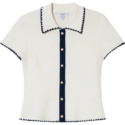 LKBENNETT白色套头翻领针织衫