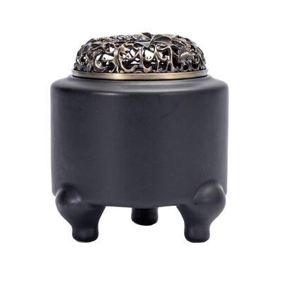 台湾芯片电香薰炉送木底座+铜碟