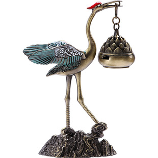 仙鹤莲花悬挂香炉家用室内复古创意熏香炉摆件盘香炉玄关香道摆件