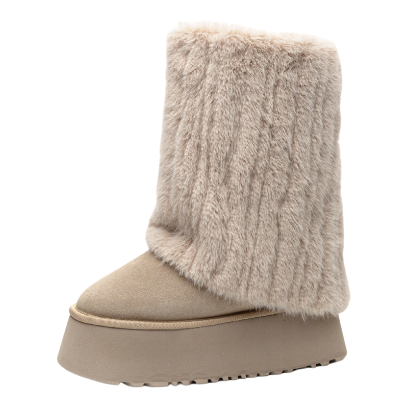 11cm内增高雪地靴女真皮厚底增高雪地棉鞋超高跟保暖加绒小个子潮