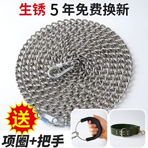德牧阿拉斯加藏獒中大型犬马犬金毛土狗304不锈钢遛狗防咬栓狗链