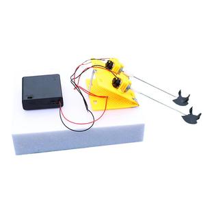 动力小船制作材料手工制作五年级涡轮双桨泡沫船小学生儿童科技