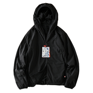 双面穿 轻量化云感加绒保暖抓绒衣外贸男装工厂户外连帽夹克外套