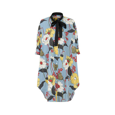 【24期免息】【礼物】MARNI 2026早春新品女士花卉印花廓形连衣裙