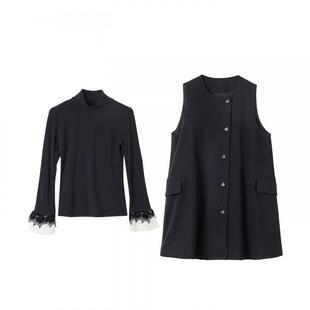 宝诗黎两件套打底背心连衣裙2026早春简约气质老钱风宽松直筒裙