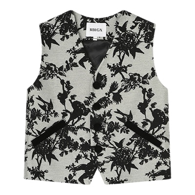 瑞比克新中式提花西服马甲