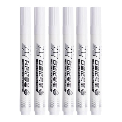 白色记号笔水性小学生单头绘画涂鸦笔大容量不掉色防水标记笔记号笔白色笔轮胎涂鸦笔粗笔签到笔签字笔不褪色