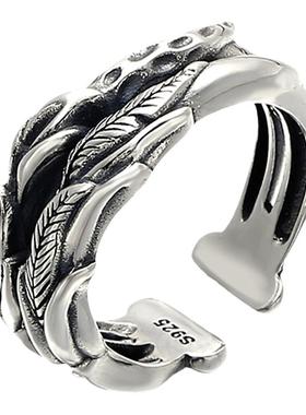 银聚点男S925纯银复古