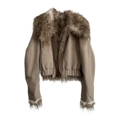 Assignments 2025秋季新款羊毛卷双面短大衣女翻领时尚复古短外套