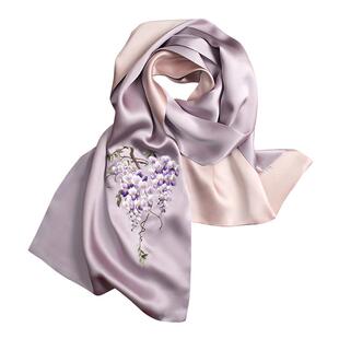 苏州真丝丝巾高端外搭刺绣女妈妈苏绣送礼桑蚕丝围巾丝绸披肩礼物