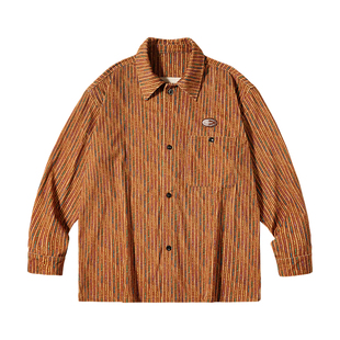 PSO Brand男装女装色彩纹理复古灯芯绒面料衬衫男宽松长袖衬衣