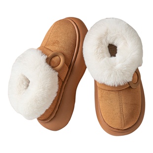 毛绒保暖棉鞋女士冬季新款家居室内棉拖鞋厚底防滑加绒包跟毛拖鞋