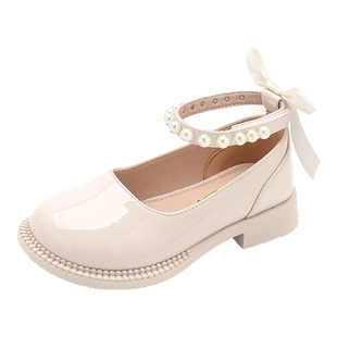 女童鞋子儿童公主水晶小皮鞋2025春秋新款高跟春季单鞋闪亮亮晶晶