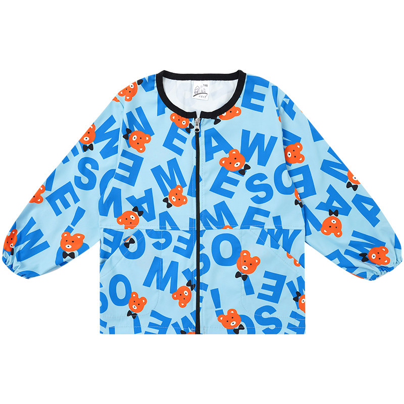 男童防水画画衣套羽绒服罩衫