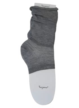 夏季超薄镂空网眼ins风外穿半截袜套灰色卷边搭配中筒袜堆堆袜女