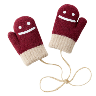 宝宝手套加绒小孩包指冬天