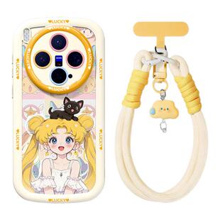适用于vivox300s手机壳新款x200ultra带镜子支架x100spro高级x90pro+可爱女mini卡通小樱x80硅胶70套60外壳27
