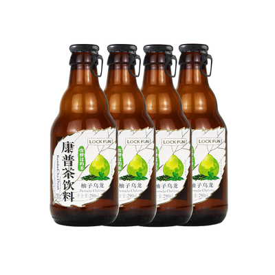 发酵乌龙茶康普茶多口味饮料290ml*4瓶茶叶萃取气泡茶饮柚子柠檬