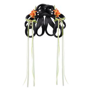 古风汉服假发包一体式发箍发髻冬季少女可爱新年头饰多款组合套装