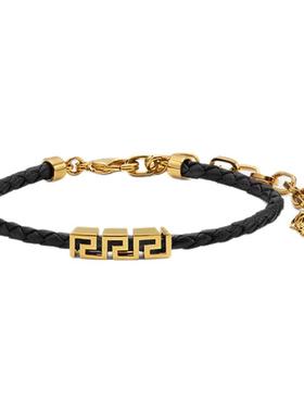 【送礼】VERSACE/范思哲 男士Greca皮革手链