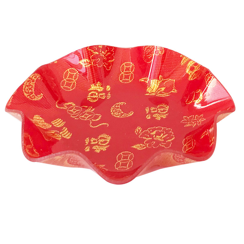 彩色水果糖果盘子点心零食干果瓜子喜庆果盘贡果拼盘厚办公摔不坏