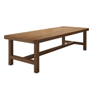 去客厅化大长书桌现代简约家用双人阅读洽谈桌学习桌实木桌椅组合