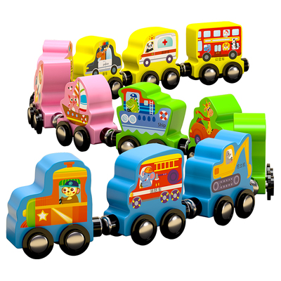 磁性火车0到3岁大颗粒积木