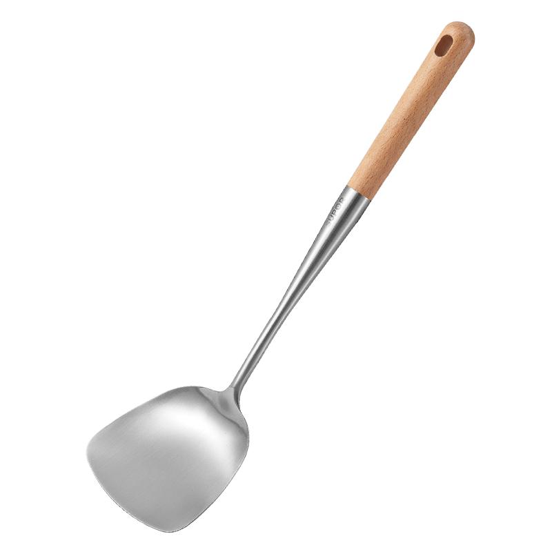 苏泊尔铲勺套装家用不锈钢漏勺锅铲厨房用具实木手柄炒菜铲子汤勺