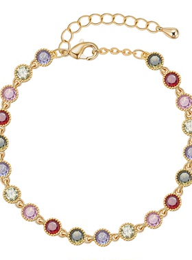 阿吉豆手饰女款多巴胺彩虹手链