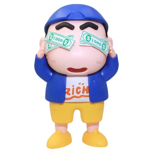 蜡笔小新大号手办土豪美金小新存钱罐家居电视柜装饰摆件潮玩公仔