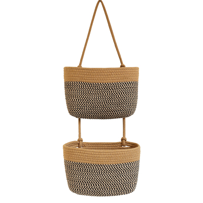 棉绳挂袋三层环保杂物筐收纳篮