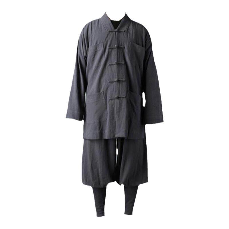 春秋冬亚麻棉出家和尚服高档小褂保暖四季款男女比丘尼练功服僧服