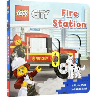 Lego Fire Station 乐高 机关操作纸板书 消防站 英语启蒙 锻炼手脑协调力 亲子读物 4-6岁 英文原版进口儿童图书