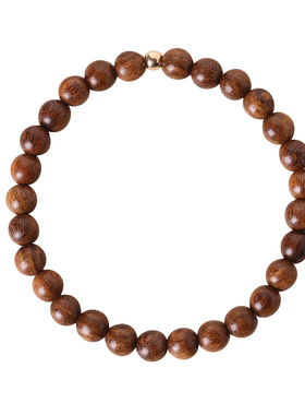 招财吸金！天然金丝楠木手链女极细檀木包金转运珠补木叠戴手串