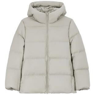 Mind Bridge2025年冬纯色厚款泡芙面包服女士纯色连帽短款羽绒服