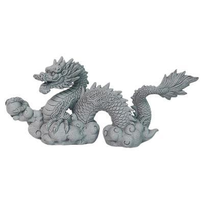 仿青石瑞兽神龙鱼缸装饰摆件茶宠