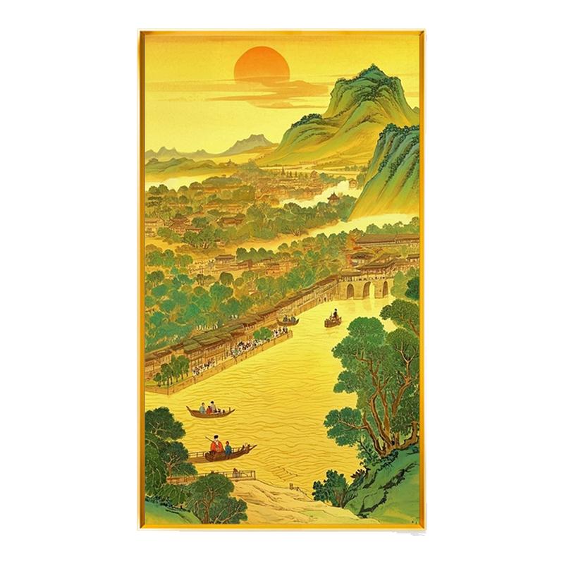 清明上河图2025新款线绣满绣玄关风景满绣印花十字绣手工DIY制作