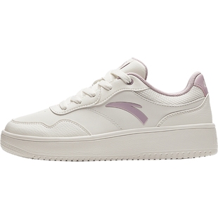 安踏轻程厚底小白鞋官网旗舰正品女款板鞋初中学生经典白色运动鞋