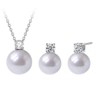 珍珠皇后 戴妃款淡水珍珠项链吊坠项链S925银耳饰大直径