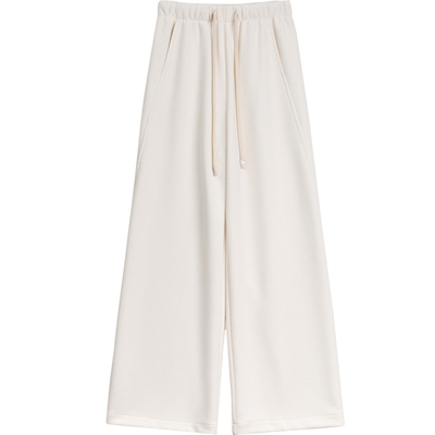 白色羊毛阔腿裤女2025秋冬新款