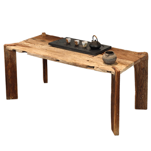 Ni+尼家民宿茶桌侘寂风复古实木茶几长方形家用阳台桌子茶室茶台