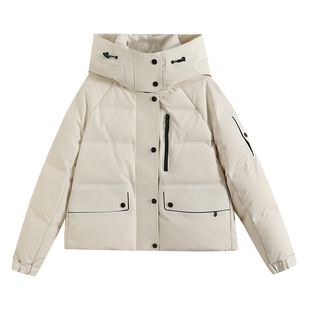 combo/康博冬季新款连帽立领羽绒服女款90绒短款防风外套休闲百搭