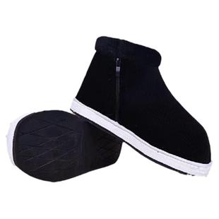 老棉鞋女湖南邵阳灯芯绒纯手工自己做的保暖加绒男冬天老棉鞋布面