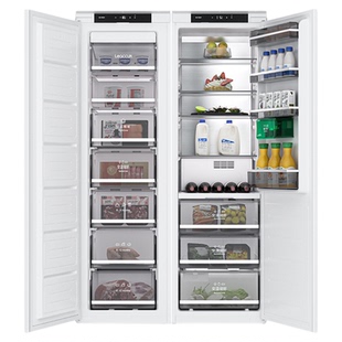 领厨全嵌入式冰箱超薄零嵌无霜内嵌双开门隐藏电冰箱L15S+17S制冰