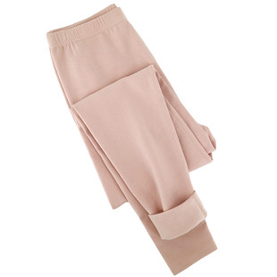 薄绒纯棉秋裤女款中老年衬线裤宽松大码打底裤保暖棉毛裤10A抗菌