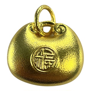 金包银吊坠足金银男女古法弥勒佛福实心小胖福长行龙牌无事牌项链