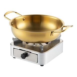 onlycook家用不锈钢酒精炉小火锅干锅锅具平底拉面锅双耳单人锅仔