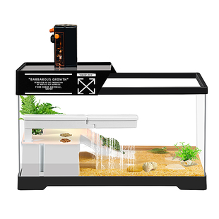 乌龟饲养缸家用带爬台生态造景带盖专用箱底部排水客厅防逃逸龟缸
