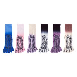 超强抓力瑜伽袜子专业女五指袜渐变运动防滑小腿袜中筒分趾袜成人