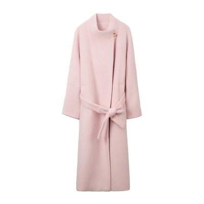 苏力羊驼毛&绵羊毛中长大衣外套